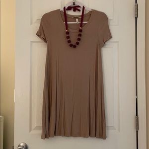 NeutralNatural final touch tan T-shirt dress